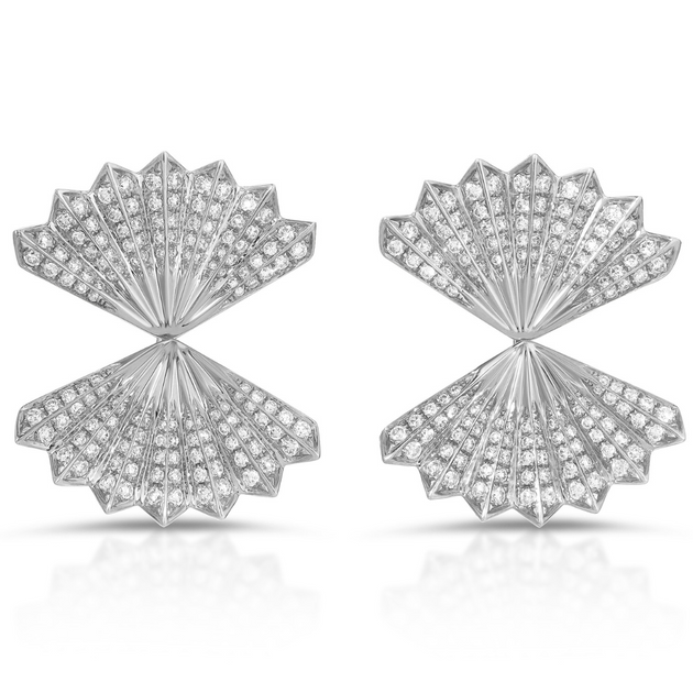 Anita Ko LARGE DIAMOND FAN EARRINGS