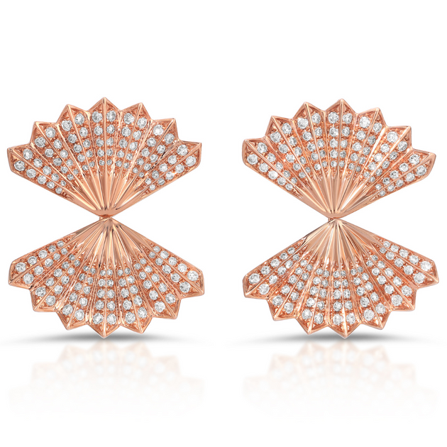 Anita Ko LARGE DIAMOND FAN EARRINGS