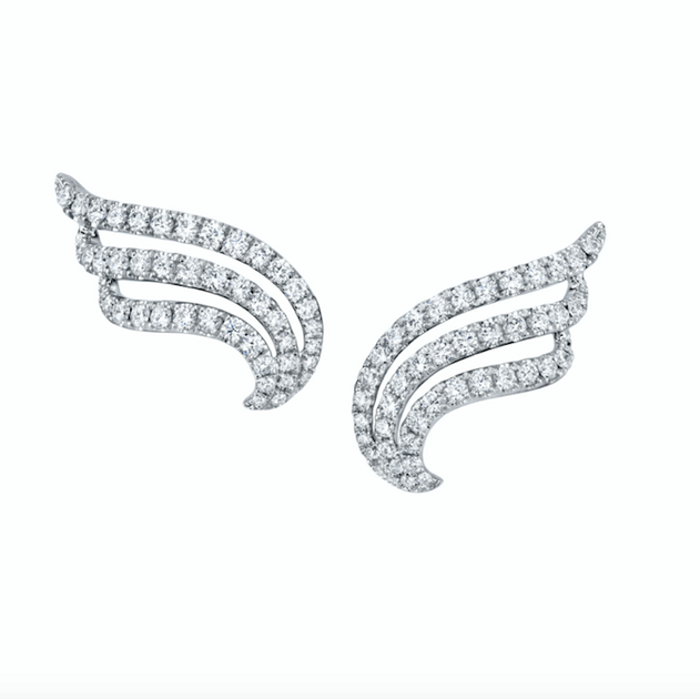 anita ko LARGE DIAMOND WAVE EARRINGS