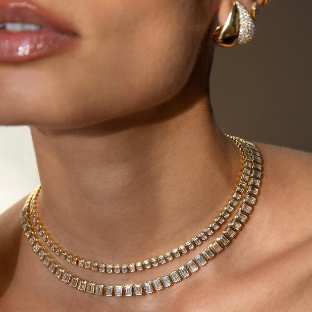 Anita Ko LARGE EMERALD CUT BEZEL DIAMOND CHOKER