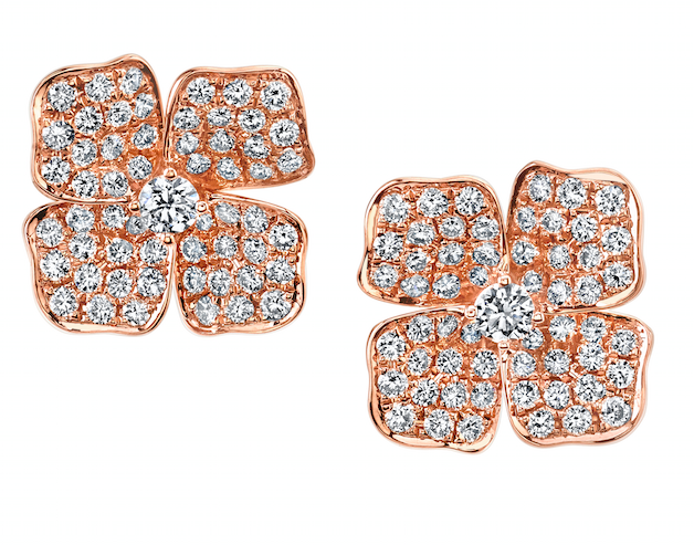 anita ko LARGE FLOWER DIAMOND STUDS
