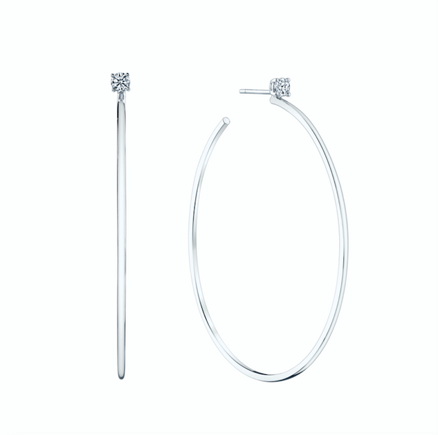 Anita Ko LARGE HOOPS WITH DIAMOND STUDS