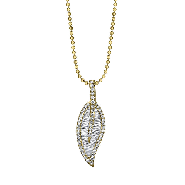 anita ko LARGE LEAF DIAMOND NECKLACE