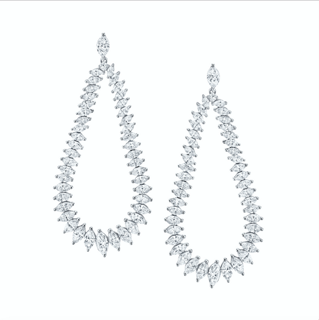 Anita Ko LARGE MARQUISE DIAMOND SWING EARRINGS