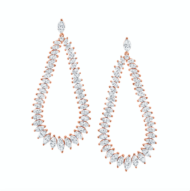 Anita Ko LARGE MARQUISE DIAMOND SWING EARRINGS