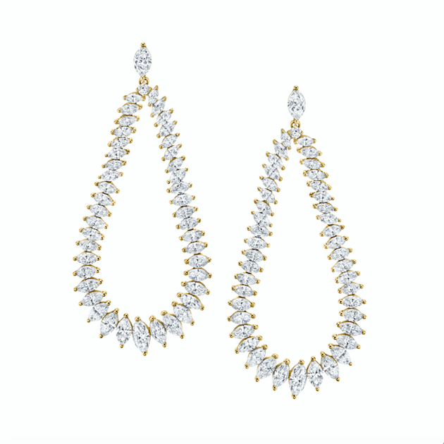 anita ko LARGE MARQUISE DIAMOND SWING EARRINGS