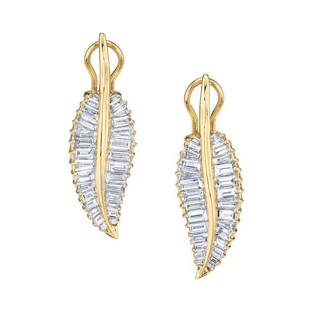 anita ko LARGE PALM LEAF DROP EARRINGS