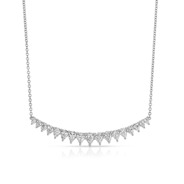 Anita Ko LARGE PEAR DIAMOND CRESCENT NECKLACE