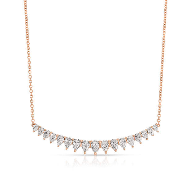 Anita Ko LARGE PEAR DIAMOND CRESCENT NECKLACE