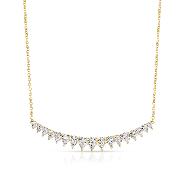 anita ko LARGE PEAR DIAMOND CRESCENT NECKLACE
