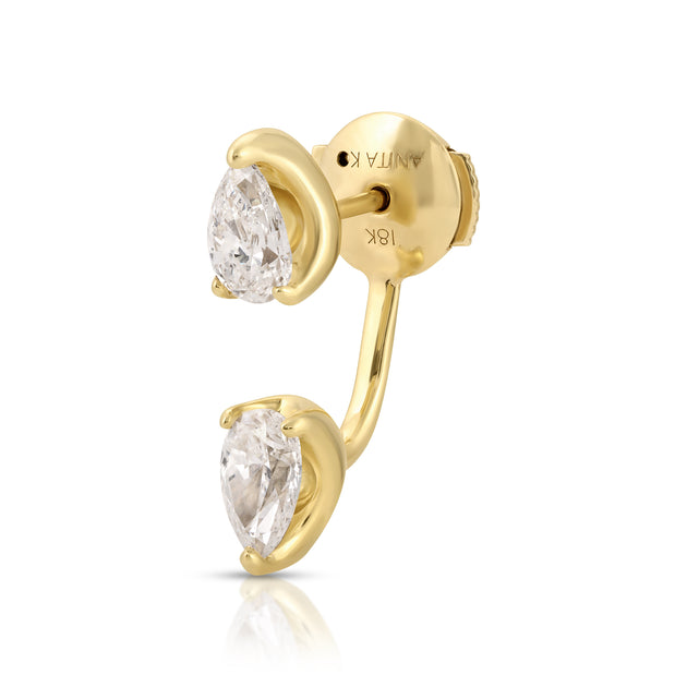 Anita Ko LARGE PEAR DIAMOND ORBIT EARRING