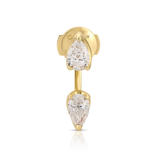 anita ko LARGE PEAR DIAMOND ORBIT EARRING