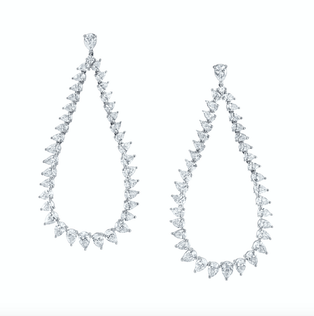 Anita Ko LARGE PEAR DIAMOND SWING EARRINGS
