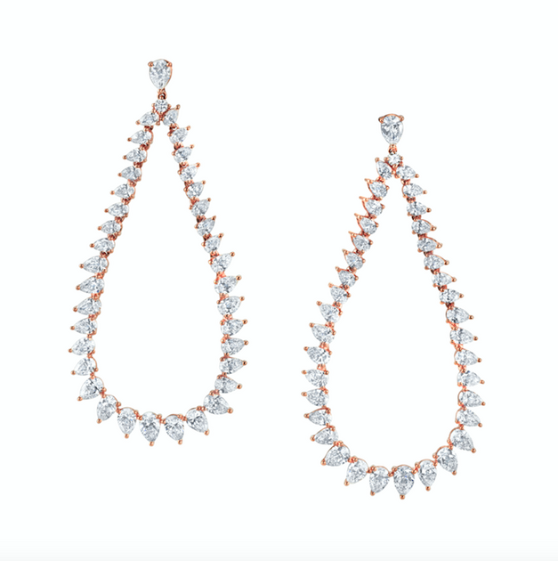 Anita Ko LARGE PEAR DIAMOND SWING EARRINGS
