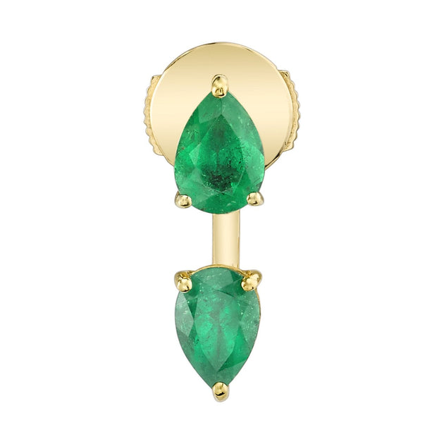 anita ko LARGE PEAR EMERALD ORBIT EARRING