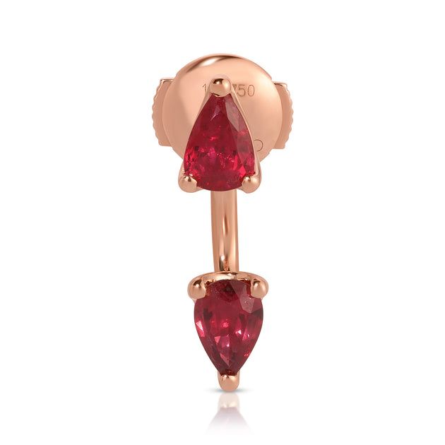 Anita Ko LARGE PEAR RUBY ORBIT EARRING