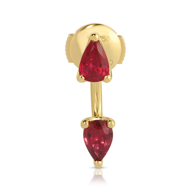 anita ko LARGE PEAR RUBY ORBIT EARRING