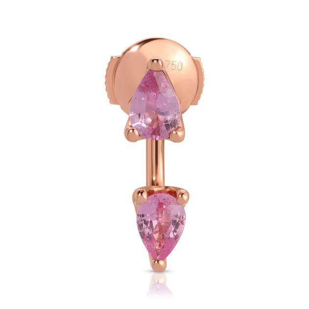 Anita Ko LARGE PINK SAPPHIRE PEAR ORBIT EARRING