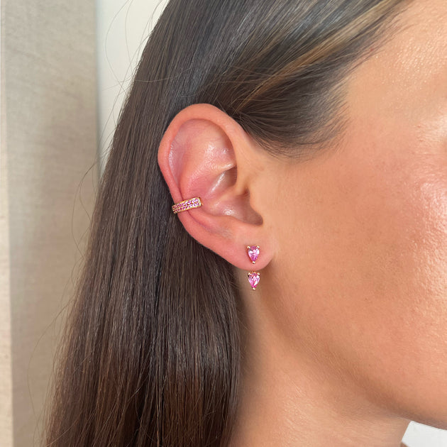 Anita Ko LARGE PINK SAPPHIRE PEAR ORBIT EARRING