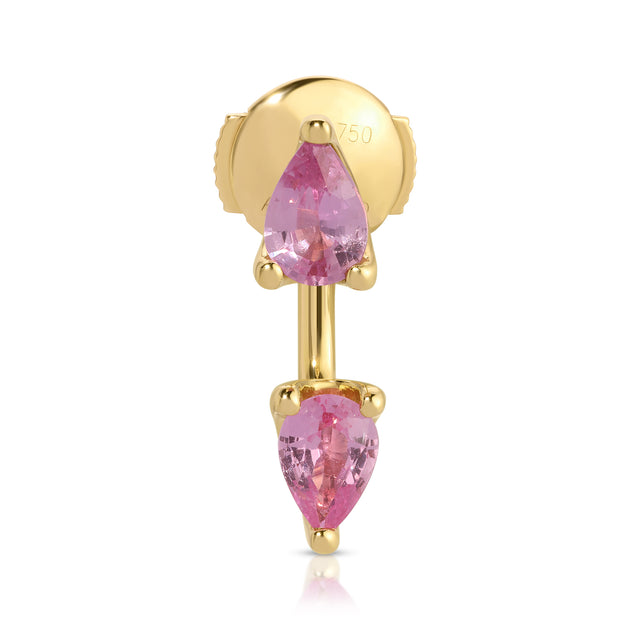 anita ko LARGE PINK SAPPHIRE PEAR ORBIT EARRING