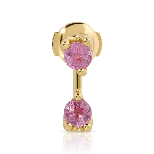 anita ko LARGE ROUND PINK SAPPHIRE ORBIT EARRING