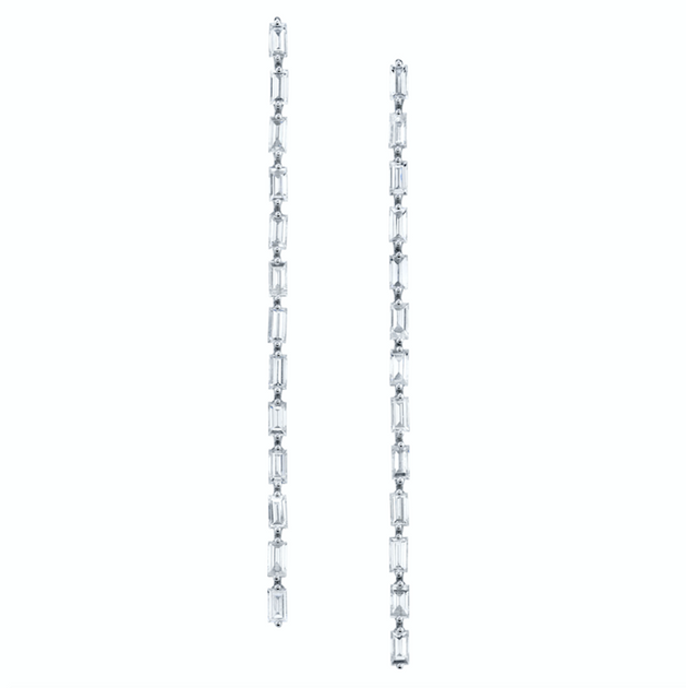 Anita Ko LONG BAGUETTE DIAMOND DROP EARRINGS