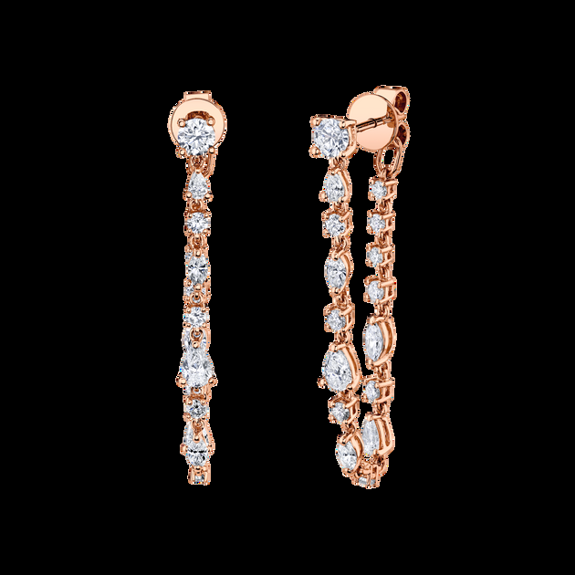 Anita Ko LONG MULTI SHAPED DIAMOND LOOP EARRINGS
