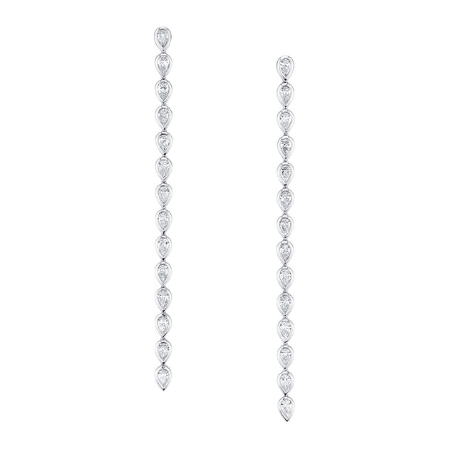 Anita Ko LONG PEAR DIAMOND BEZEL DROP EARRINGS