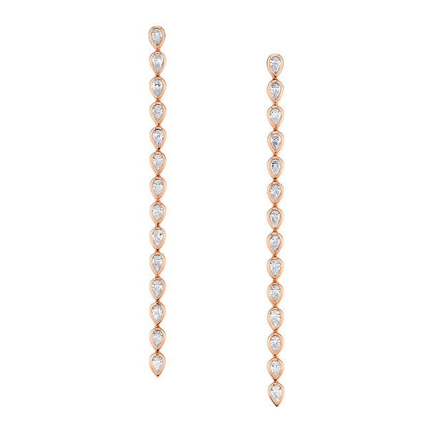 Anita Ko LONG PEAR DIAMOND BEZEL DROP EARRINGS