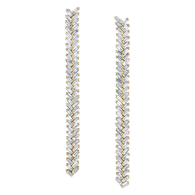 Anita Ko LONG ZIPPER DIAMOND EARRINGS