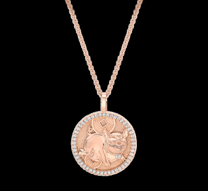 Anita Ko LUCKY DIAMOND PIG TALISMAN