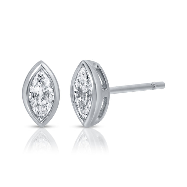 Anita Ko MARQUISE BEZEL DIAMOND STUDS