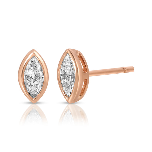 Anita Ko MARQUISE BEZEL DIAMOND STUDS