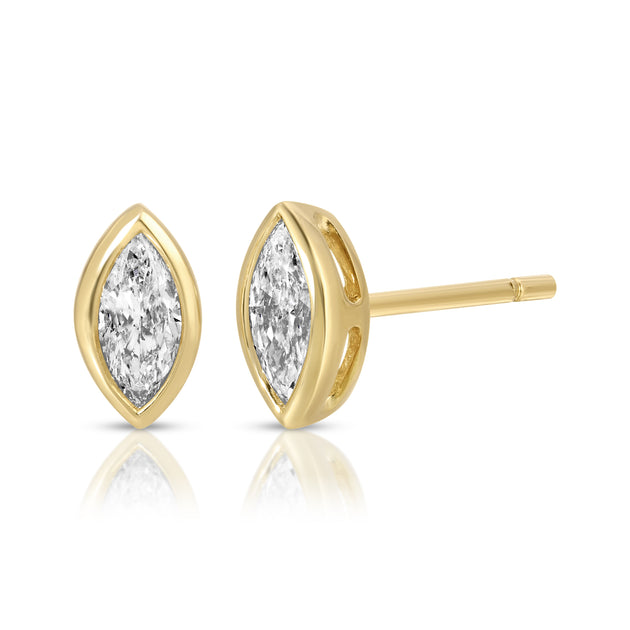 anita ko MARQUISE BEZEL DIAMOND STUDS