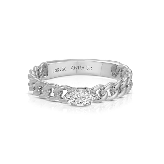 Anita Ko MARQUISE DIAMOND CHAIN LINK RING