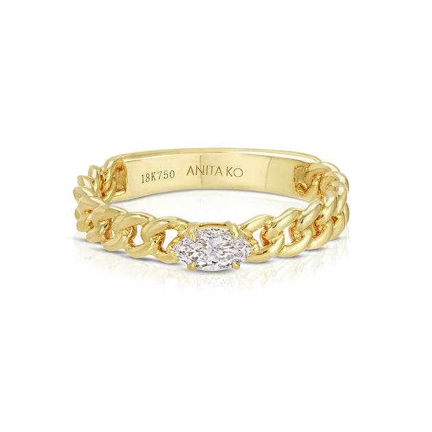 anita ko MARQUISE DIAMOND CHAIN LINK RING