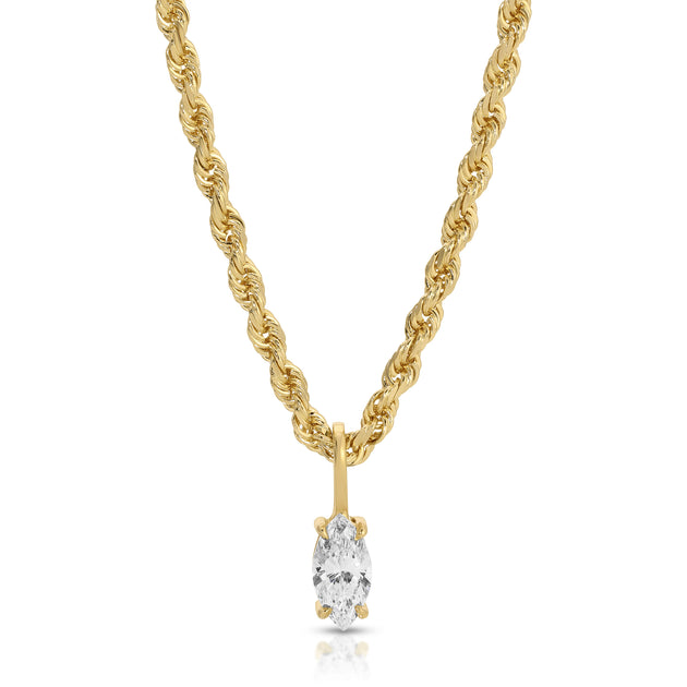anita ko MARQUISE DIAMOND PENDANT ON ROPE CHAIN