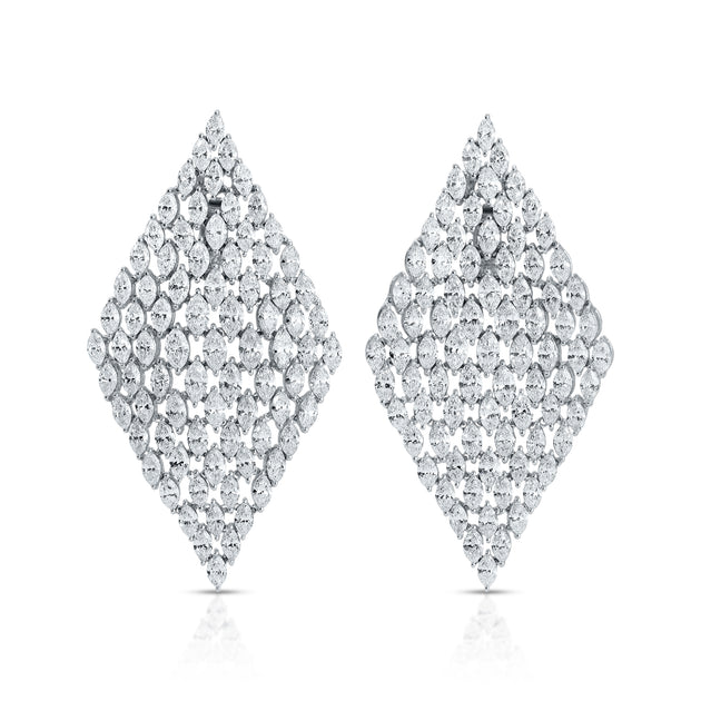anita ko MESH MARQUIS DIAMOND EARRINGS