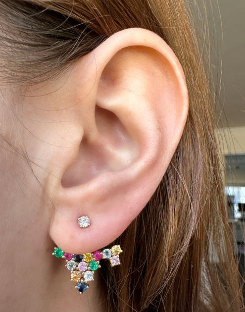 Anita Ko MULTI-SAPPHIRE AND EMERALD EAR CLUSTER