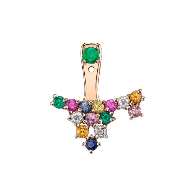 anita ko MULTI-SAPPHIRE AND EMERALD EAR CLUSTER