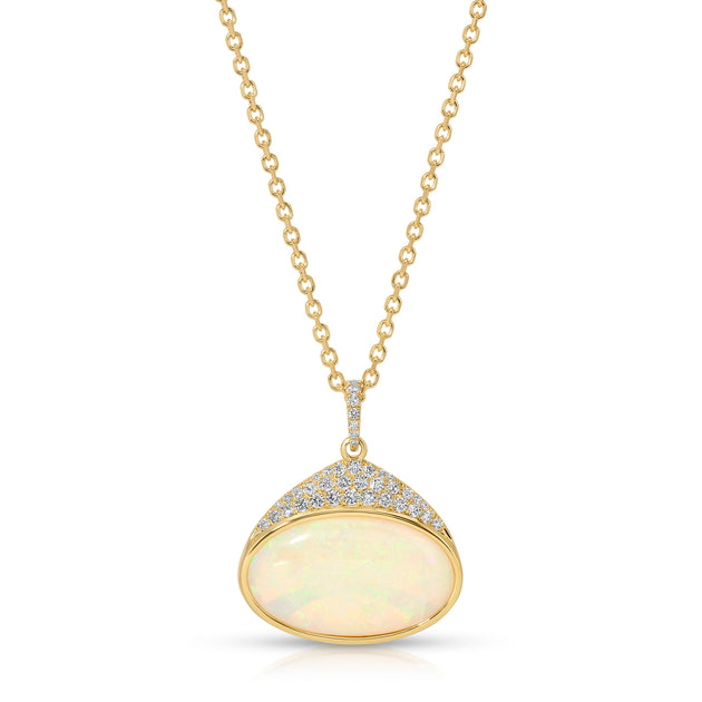 anita ko OPAL OVAL DIAMOND PENDANT