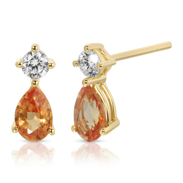 anita ko ORANGE SAPPHIRE VIOLET STUD EARRINGS