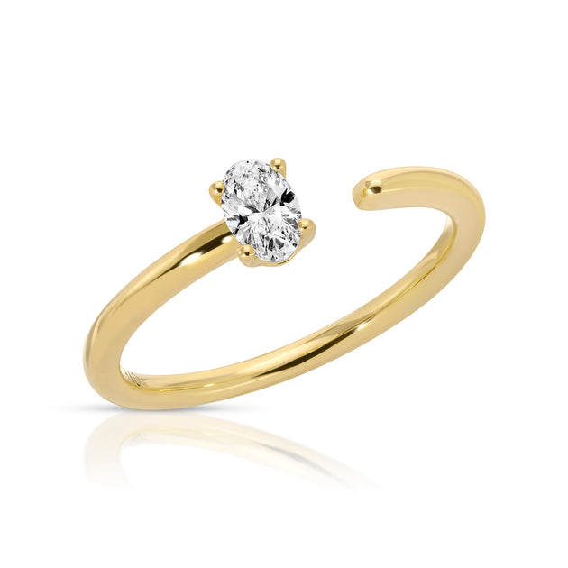 Anita Ko OVAL DIAMOND SATURN RING WITH .25CT OVAL