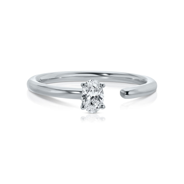 Anita Ko OVAL DIAMOND SATURN RING WITH .25CT OVAL