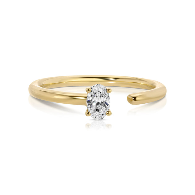 anita ko OVAL DIAMOND SATURN RING WITH .25CT OVAL