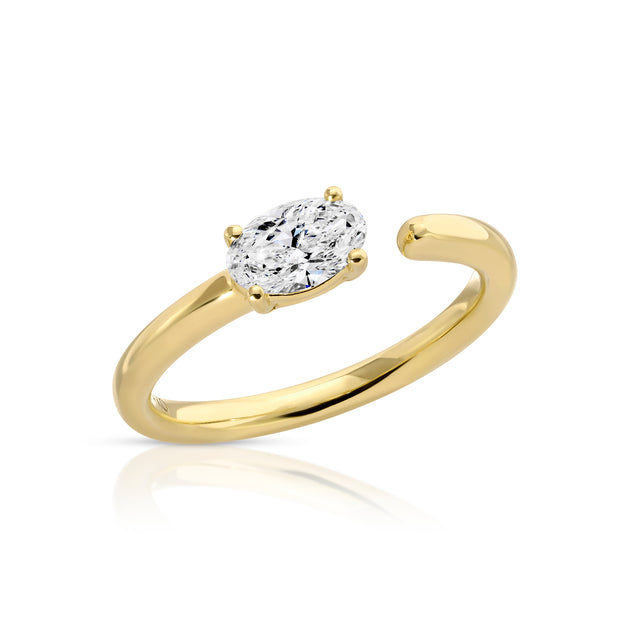 Anita Ko OVAL DIAMOND SATURN RING WITH .50CT OVAL