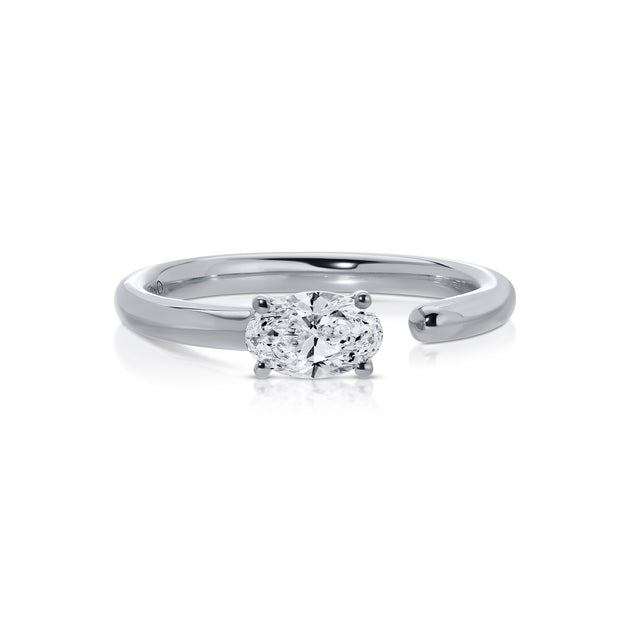 Anita Ko OVAL DIAMOND SATURN RING WITH .50CT OVAL
