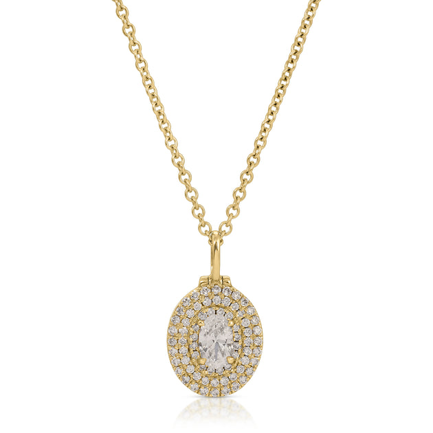 anita ko OVAL SHAPED DIAMOND LOULOU LOCKET