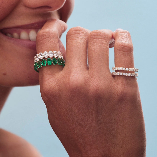 Anita Ko OVAL SHAPED EMERALD ETERNITY BAND