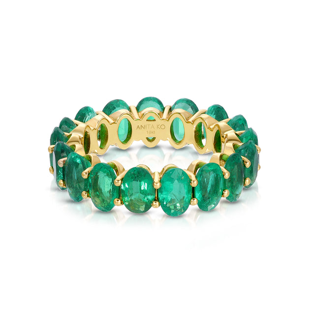 anita ko OVAL SHAPED EMERALD ETERNITY BAND
